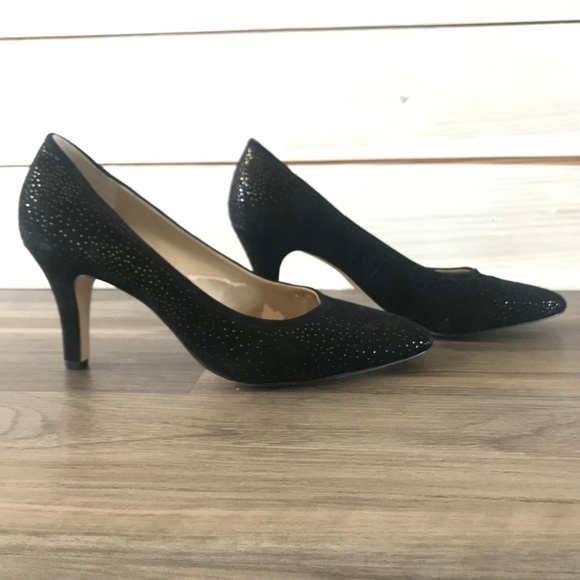 Alex Marie Shoes Alex Marie Suede Black Sparkle Pumps